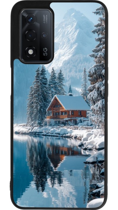 OPPO A93s 5G Case Hülle - Silikon schwarz Winter 25 Winter house forest day