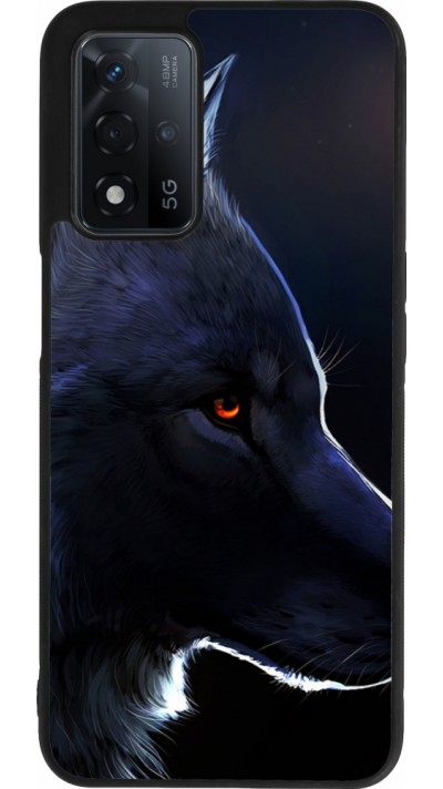OPPO A93s 5G Case Hülle - Silikon schwarz Wolf Shape