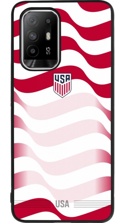 Coque OPPO F19 Pro+ - Silicone rigide noir Maillot de football États-Unis 2026 personnalisable