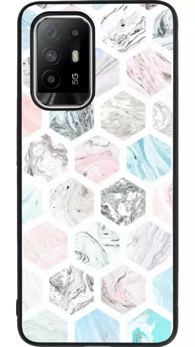 Coque OPPO F19 Pro+ - Silicone rigide noir Marble Everything