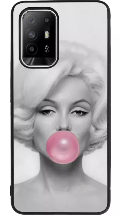 Coque OPPO F19 Pro+ - Silicone rigide noir Marilyn Bubble