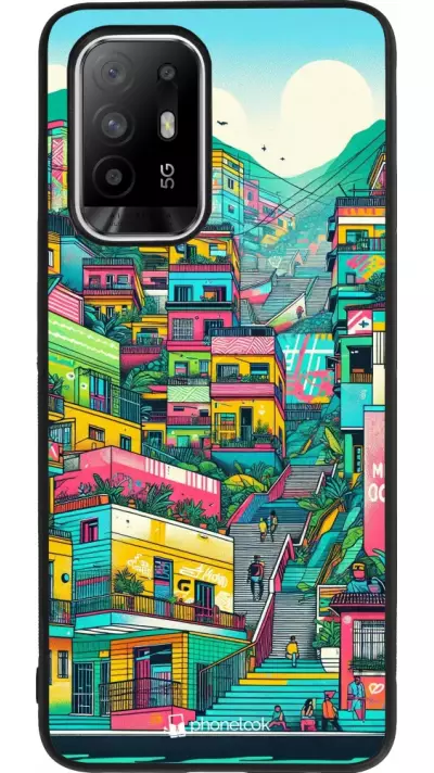 Coque OPPO F19 Pro+ - Silicone rigide noir Medellin Comuna 13 Art