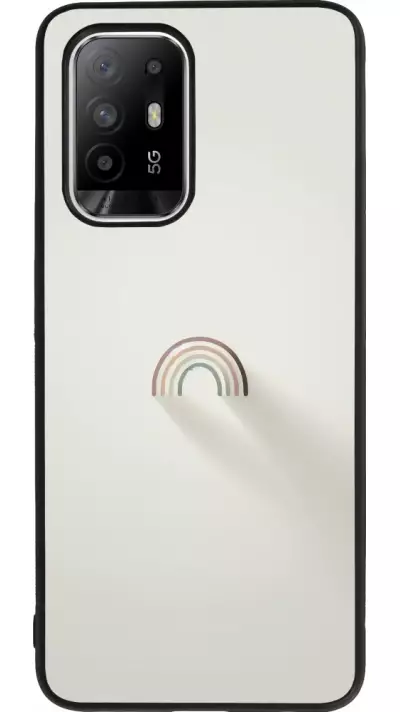 Coque OPPO F19 Pro+ - Silicone rigide noir Mini Rainbow Minimal