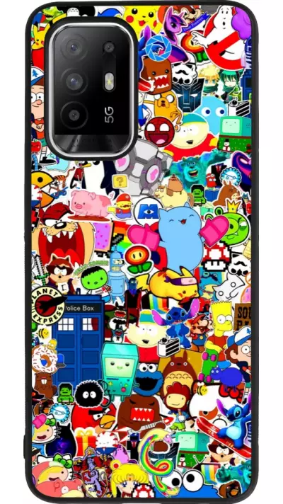 Coque OPPO F19 Pro+ - Silicone rigide noir Mixed cartoons