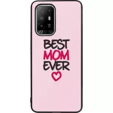 Coque OPPO F19 Pro+ - Silicone rigide noir Mom 2023 best Mom ever pink