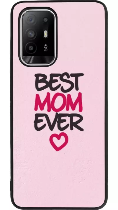 Coque OPPO F19 Pro+ - Silicone rigide noir Mom 2023 best Mom ever pink