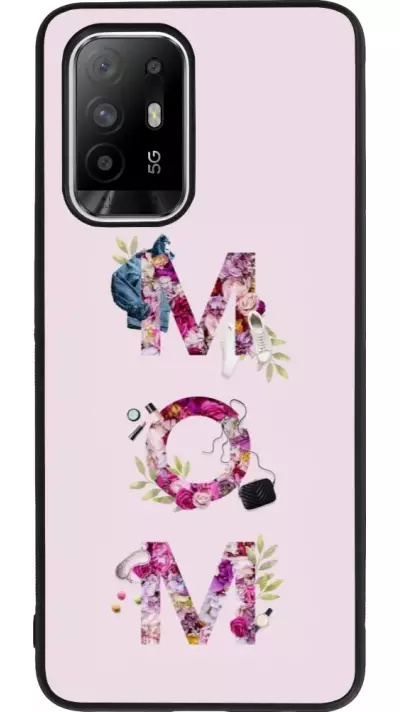 Coque OPPO F19 Pro+ - Silicone rigide noir Mom 2024 girly mom