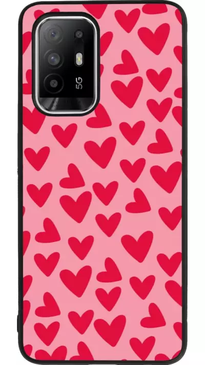 Coque OPPO F19 Pro+ - Silicone rigide noir Mom 2024 petits coeurs