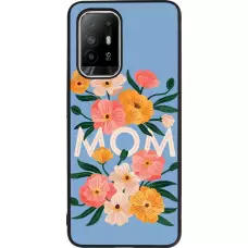 Coque OPPO F19 Pro+ - Silicone rigide noir Mom 2026 Flowers