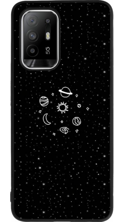 OPPO F19 Pro+ Case Hülle - Silikon schwarz Space Doodle