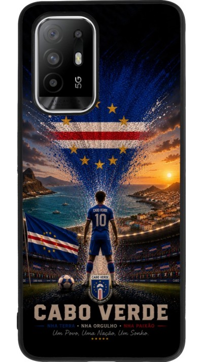 Coque OPPO F19 Pro+ - Silicone rigide noir Football Cap-Vert splash 2026
