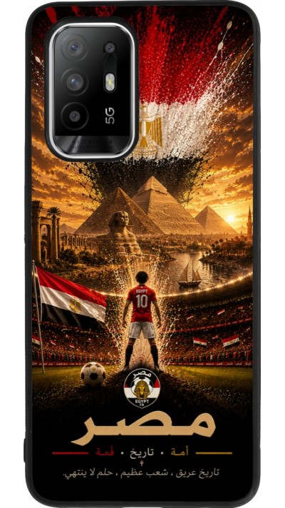 Coque OPPO F19 Pro+ - Silicone rigide noir Football Égypte splash 2026