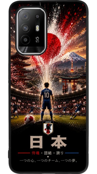 Coque OPPO F19 Pro+ - Silicone rigide noir Football Japon splash 2026
