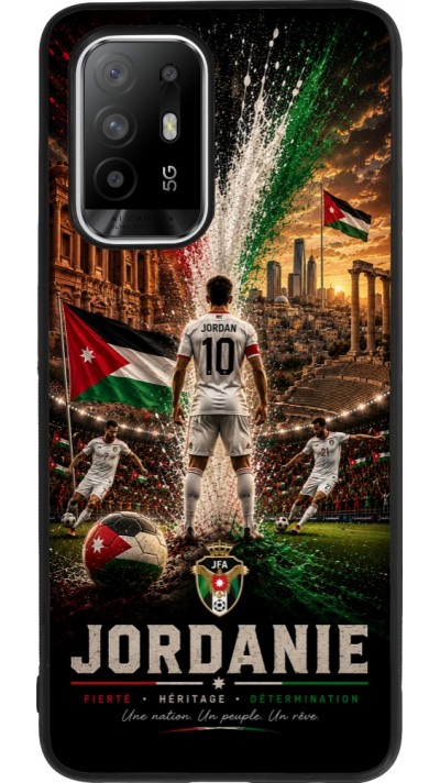 Coque OPPO F19 Pro+ - Silicone rigide noir Football Jordanie splash 2026