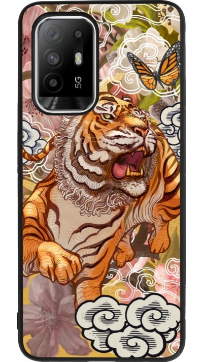 OPPO F19 Pro+ Case Hülle - Silikon schwarz Spring 23 japanese tiger