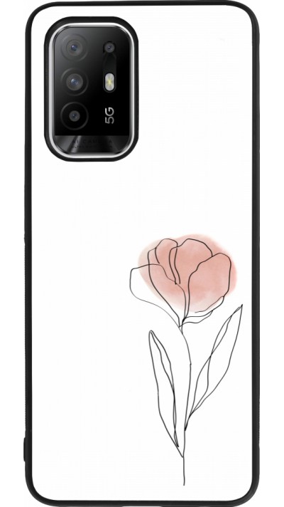 OPPO F19 Pro+ Case Hülle - Silikon schwarz Spring 23 minimalist flower