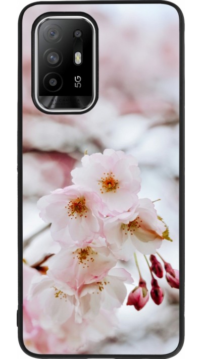 OPPO F19 Pro+ Case Hülle - Silikon schwarz Cherry tree Spring 2026