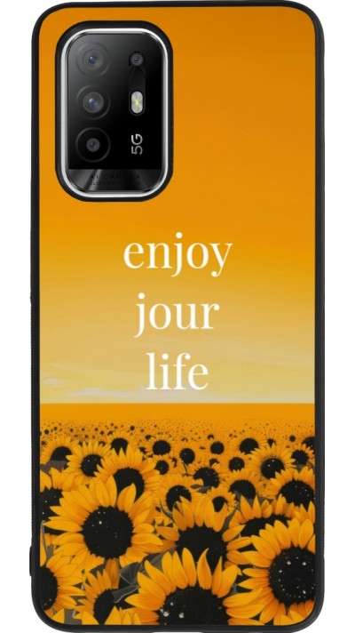 OPPO F19 Pro+ Case Hülle - Silikon schwarz Summer 2025 Enjoy your life