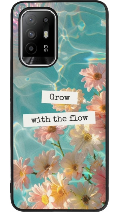 OPPO F19 Pro+ Case Hülle - Silikon schwarz Summer 2025 Grow with the flow
