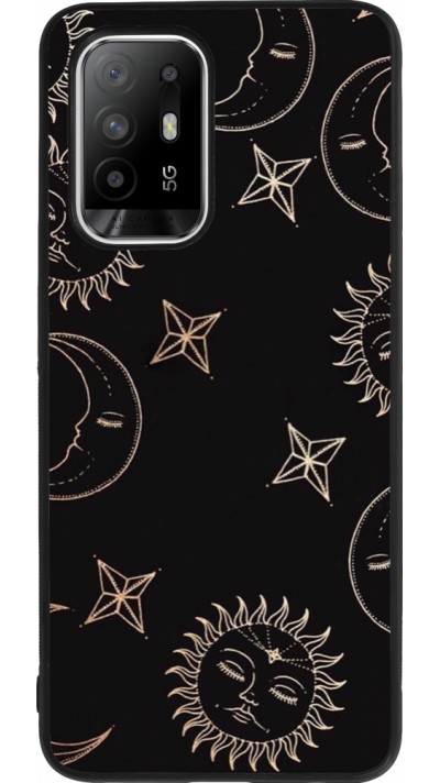 OPPO F19 Pro+ Case Hülle - Silikon schwarz Suns and Moons