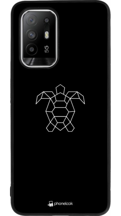 OPPO F19 Pro+ Case Hülle - Silikon schwarz Turtles lines on black