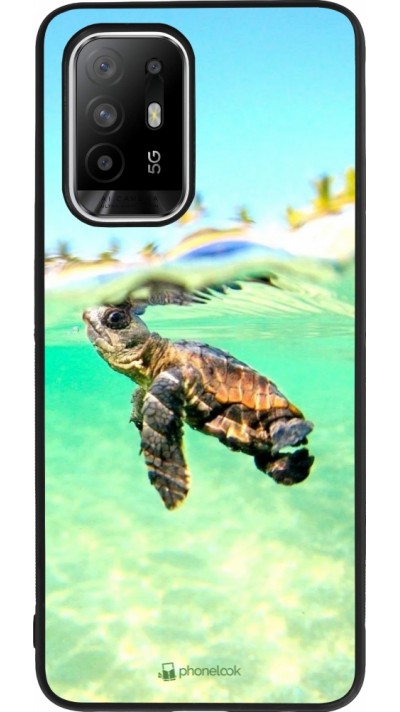 OPPO F19 Pro+ Case Hülle - Silikon schwarz Turtle Underwater