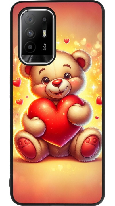OPPO F19 Pro+ Case Hülle - Silikon schwarz Valentin 2024 Teddy Liebe