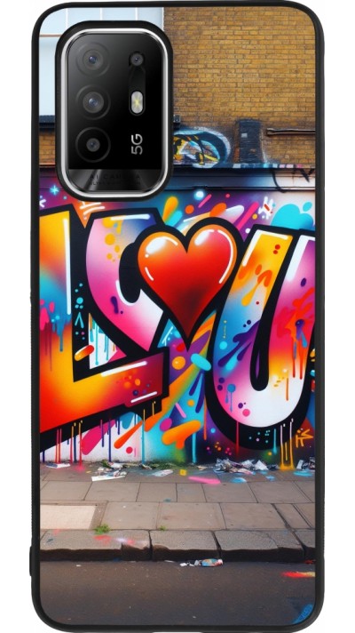 OPPO F19 Pro+ Case Hülle - Silikon schwarz Valentin 2025 Liebe U Tag