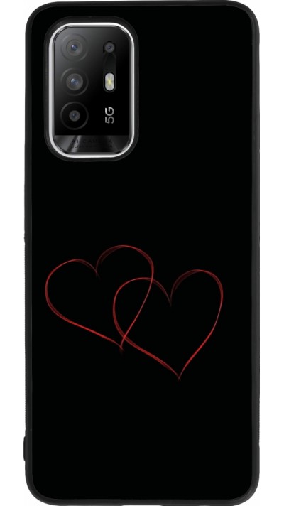OPPO F19 Pro+ Case Hülle - Silikon schwarz Valentine 2023 attached heart