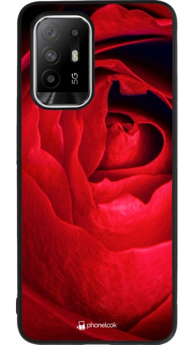 OPPO F19 Pro+ Case Hülle - Silikon schwarz Valentine 2022 Rose