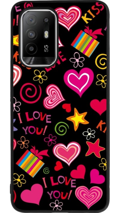 OPPO F19 Pro+ Case Hülle - Silikon schwarz Valentine 2023 love symbols