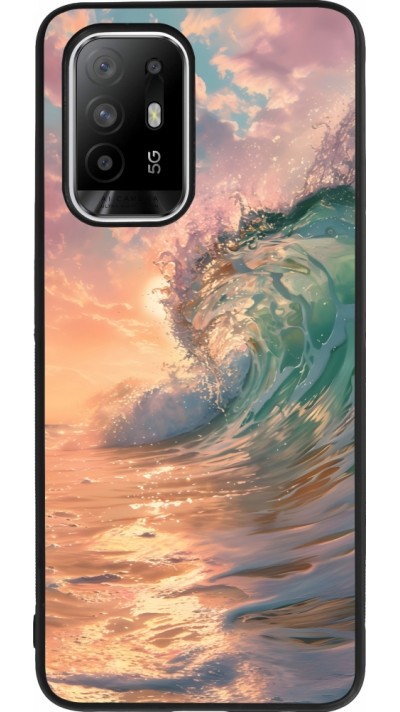 OPPO F19 Pro+ Case Hülle - Silikon schwarz Wave Sunset