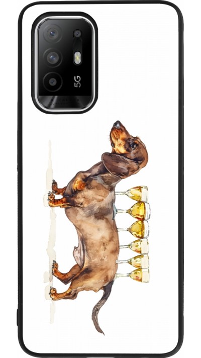 OPPO F19 Pro+ Case Hülle - Silikon schwarz Wine Teckel