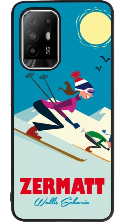 OPPO F19 Pro+ Case Hülle - Silikon schwarz Zermatt Ski Downhill