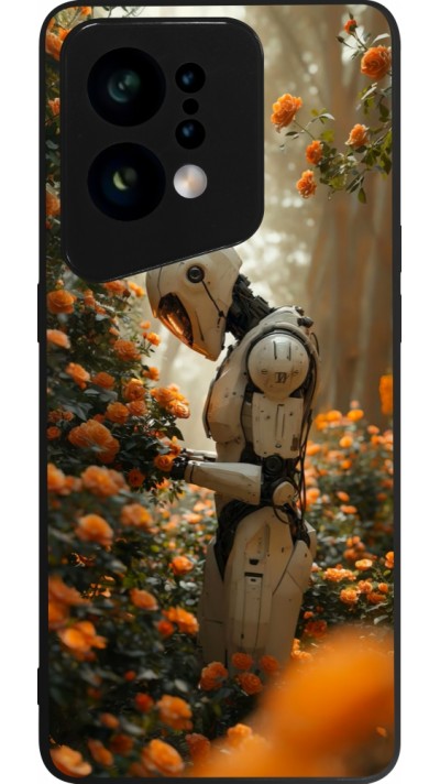 Coque OPPO Find X5 - Silicone rigide noir Astronaut flowers 2025