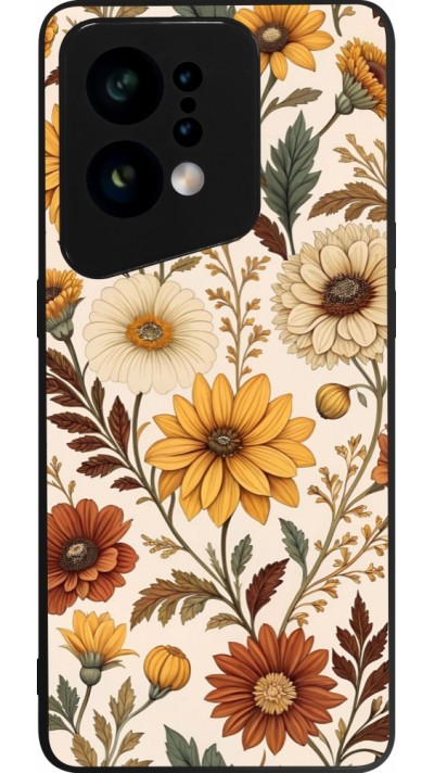 Coque OPPO Find X5 - Silicone rigide noir Autumn 25 Flower pattern