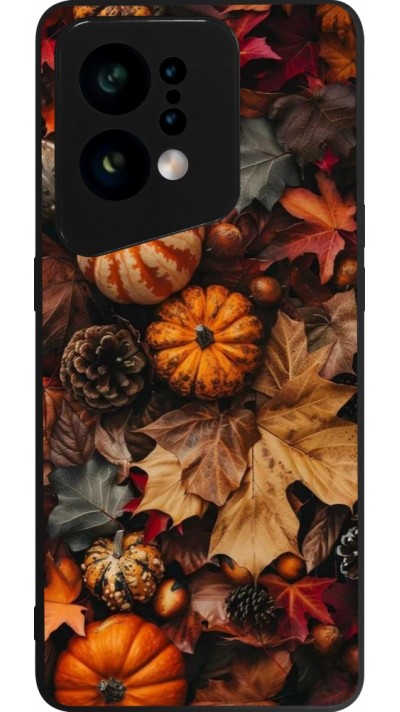 Coque OPPO Find X5 - Silicone rigide noir Autumn 25 Pumpkin