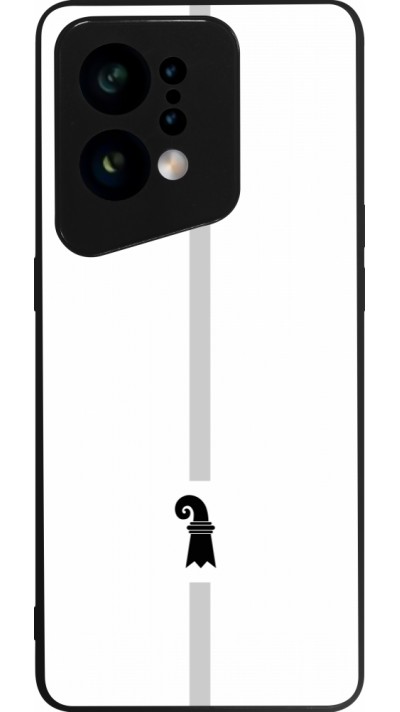 Coque OPPO Find X5 - Silicone rigide noir Canton BS blanc