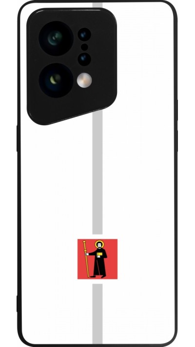 Coque OPPO Find X5 - Silicone rigide noir Canton GL blanc
