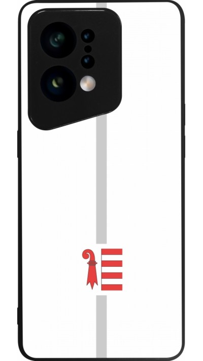 Coque OPPO Find X5 - Silicone rigide noir Canton JU blanc