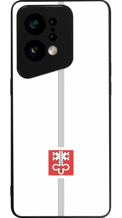 Coque OPPO Find X5 - Silicone rigide noir Canton NW blanc