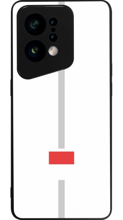 Coque OPPO Find X5 - Silicone rigide noir Canton SO blanc
