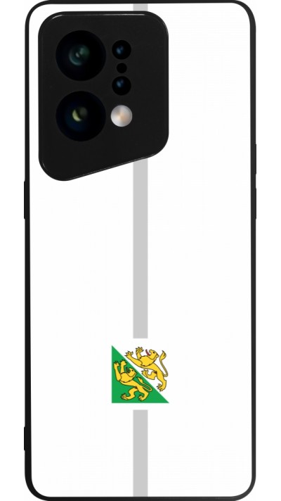 Coque OPPO Find X5 - Silicone rigide noir Canton TG blanc