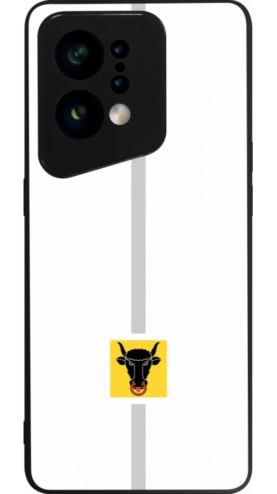 Coque OPPO Find X5 - Silicone rigide noir Canton UR blanc