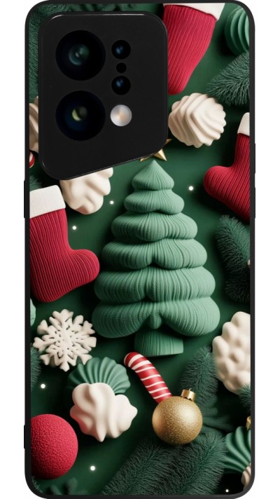 OPPO Find X5 Case Hülle - Silikon schwarz Christmas 25 Christmas textiles