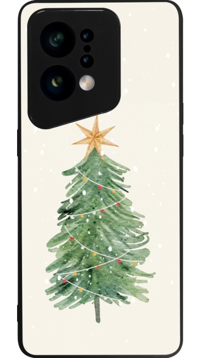OPPO Find X5 Case Hülle - Silikon schwarz Christmas 25 Sketch Tree