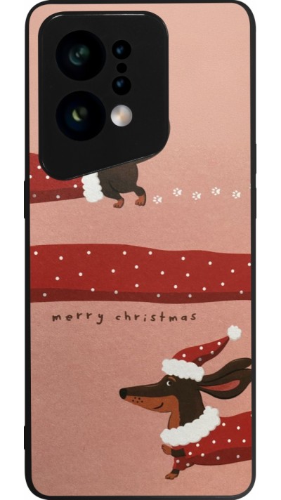 OPPO Find X5 Case Hülle - Silikon schwarz Christmas 25 Teckel Merry Xmas