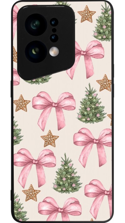 OPPO Find X5 Case Hülle - Silikon schwarz Christmas 25 Vintage Ribbons