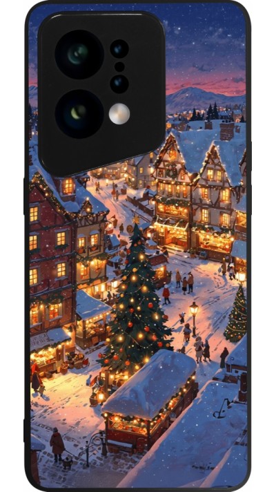 OPPO Find X5 Case Hülle - Silikon schwarz Christmas 25 Xmas Village