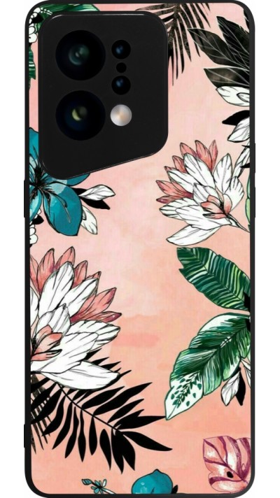 Coque OPPO Find X5 - Silicone rigide noir Flowers Artprint